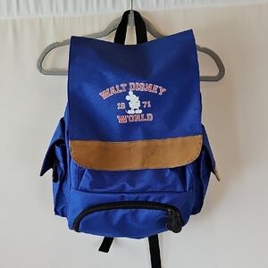 Vtg Walt Disney World 1971 Anniversary Blue Backpack Bag